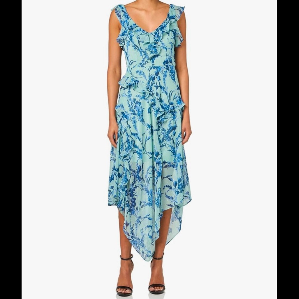 Tommy Hilfiger Women's All Over Ruffle Empire Waist Sleeveless Maxi Dress